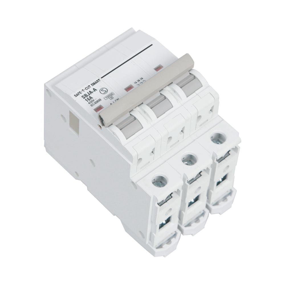 เซอร์กิตเบรกเกอร์ 16 แอมป์ 3 โพล 10KA เซฟ-ที-คัท สมาร์ท รุ่น US สีขาว